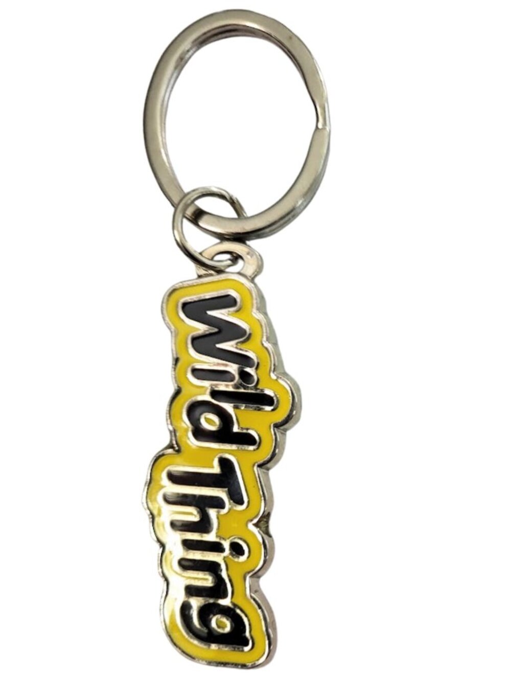 SWIBCO NW0T Yellow & Black Galaxy Keychain Silver Metal WILD THING
